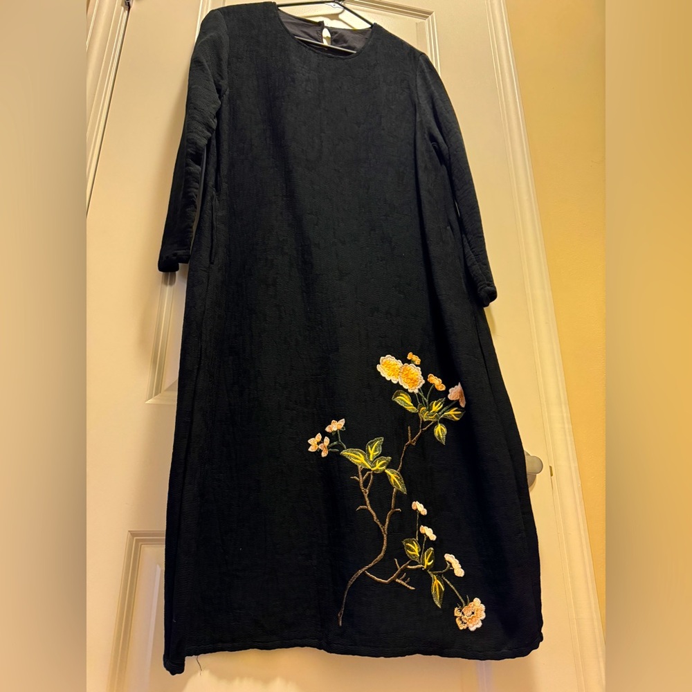 Elegant Black Long Dress - One Size